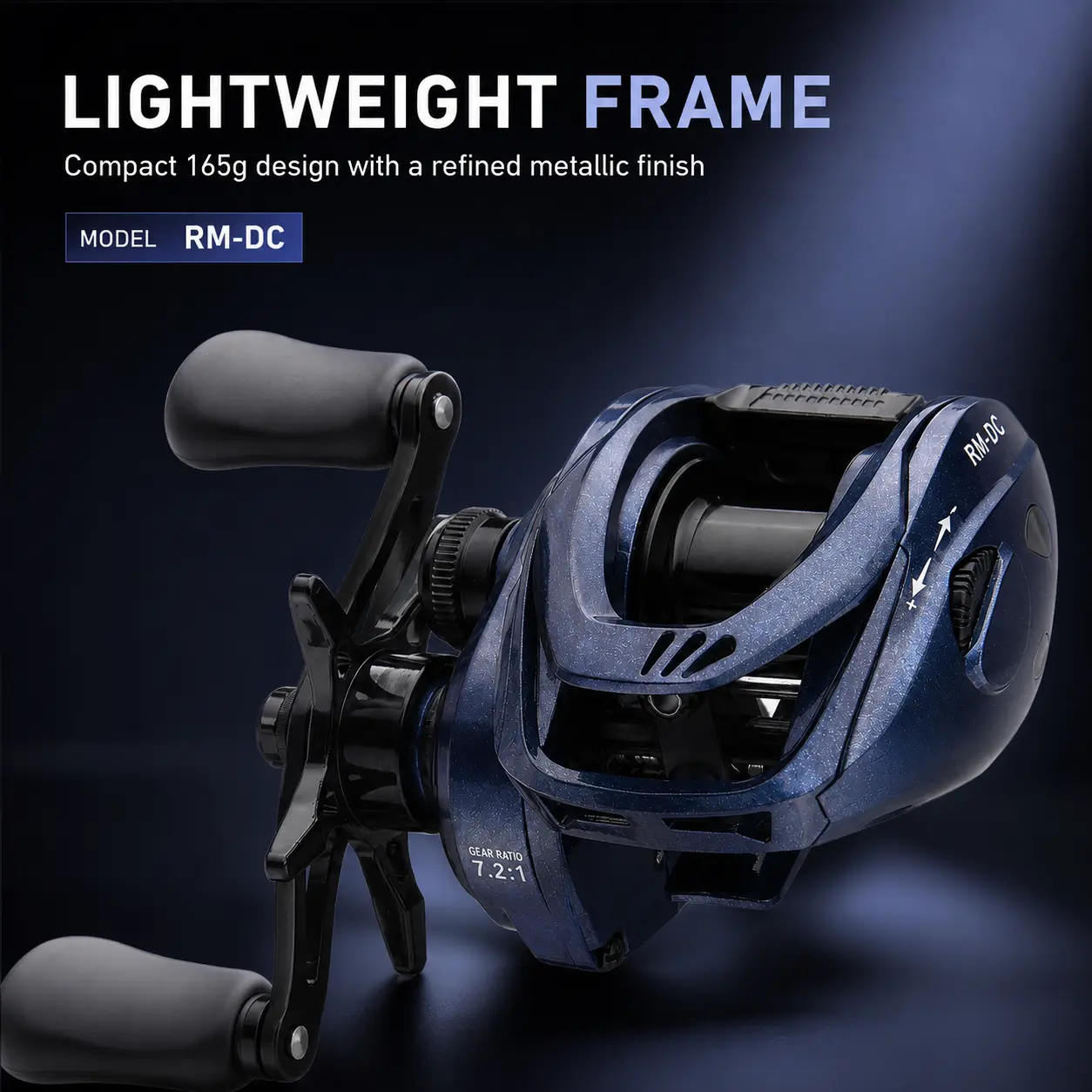 RM-DC Smart Baitcasting Reel 7.2:1 Gear Ratio 11LB Max Drag 4+1 Bearings DC Chip Electronic Brake Anti-Backlash Smooth Cast Long Cast Versatile Reel for Bass Mandarin Catfish Beginner Friendly Easy Setup