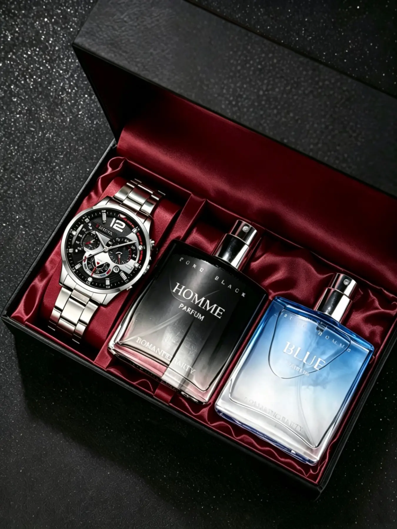 Men's Fashion Gift Set, Includes Perfume, Watch, Accessories, High-End Gift Box, Perfect for Business Casual, Father's Day, Birthday, Boyfriend Gifts, Fathers Day Gifts Set