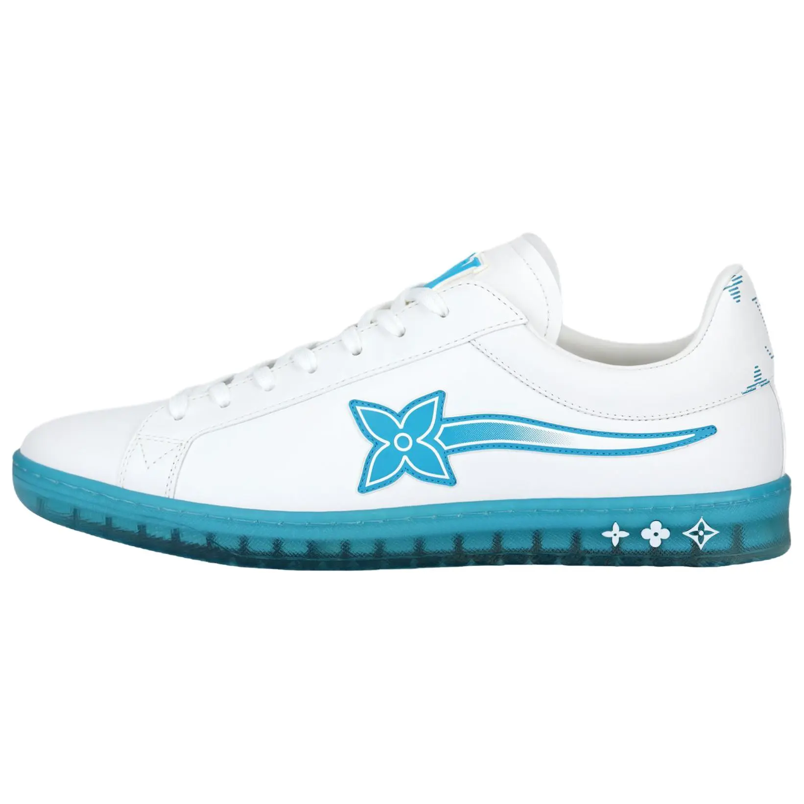 Louis Vuitton Samothrace Leather Low-Top Sneakers for Men – Sporty, Comfortable, White and Blue Verifiable, with credentials and supporting global authentication