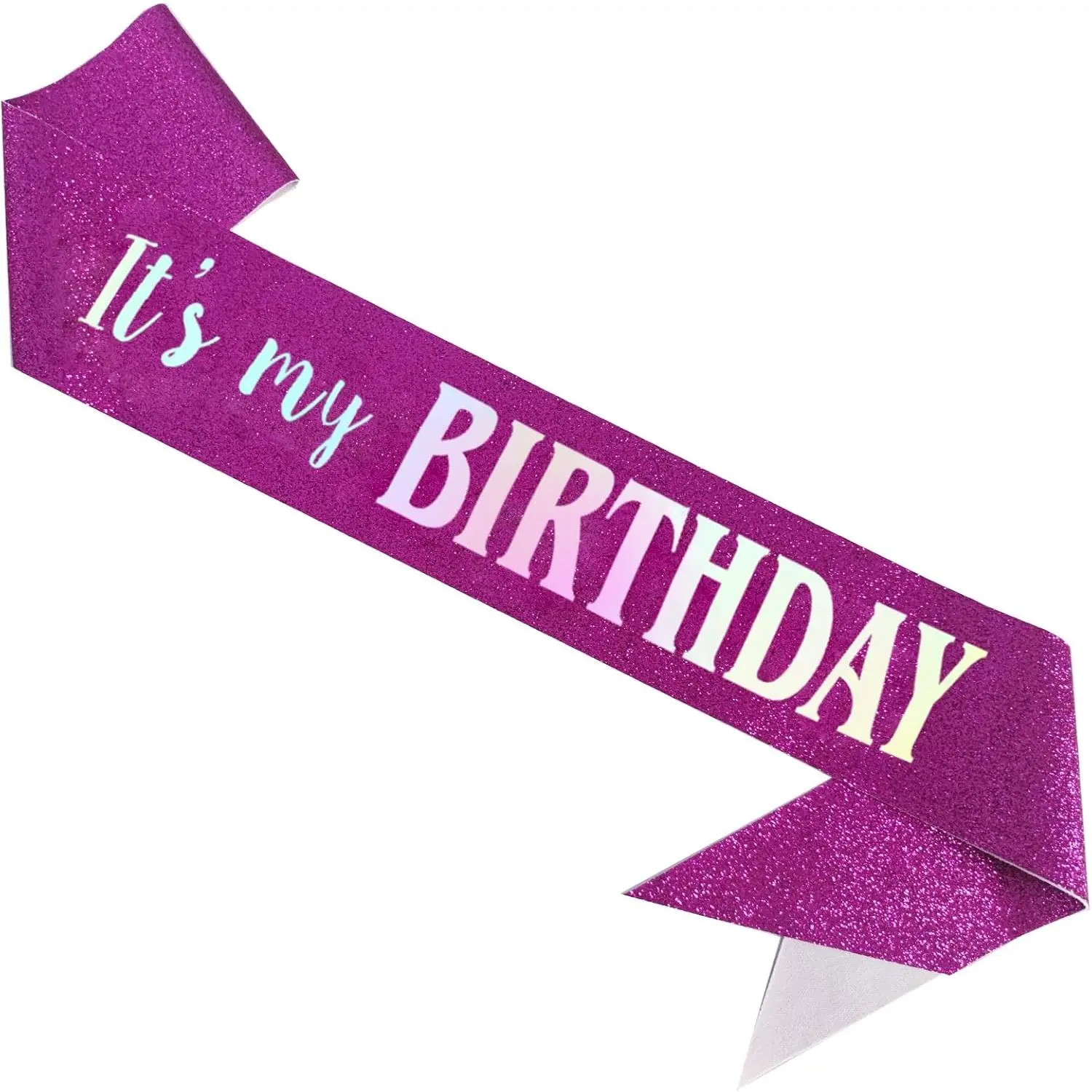 It's My Birthday Sash, Dazzle Foil Letter Glitter  Birthday Sash for Women Girl  Teenager Funny Bday Gifts Party Favors Photo Prop