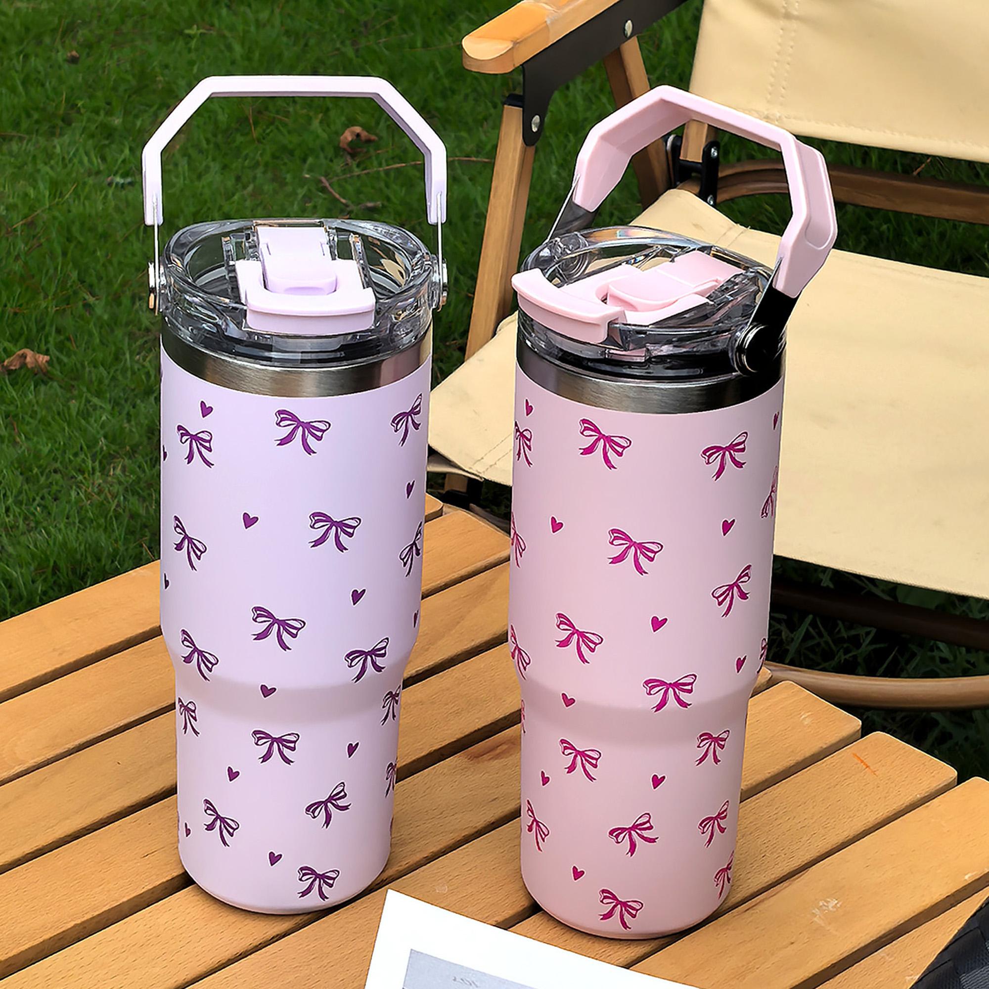 Insulated Stainless Steel Cup Stylish Tumbler, Butterfly Pattern, Dual-Layer Insulation, Leak-Proof Design, Perfect for Outdoor & Office Use #GLOBAL PICKS