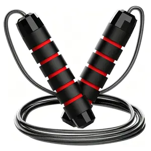 Steel Wire Jump Rope, Anti-Slip Foam Handle Adjustable Fitness Skipping Rope for Home Workout Gym Exercise-YY1