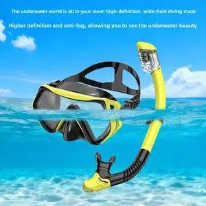High-definition wide-view diving goggles, large-frame diving mask, tempered glass, fisherman's diving goggles, high-definition Metabo