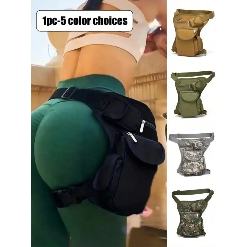 Durable Canvas Leg Bag - Waterproof Motorcycle Thigh Pack & Portable Riding Waist Bag for Outdoor Hiking, Travel & Tactical Sports