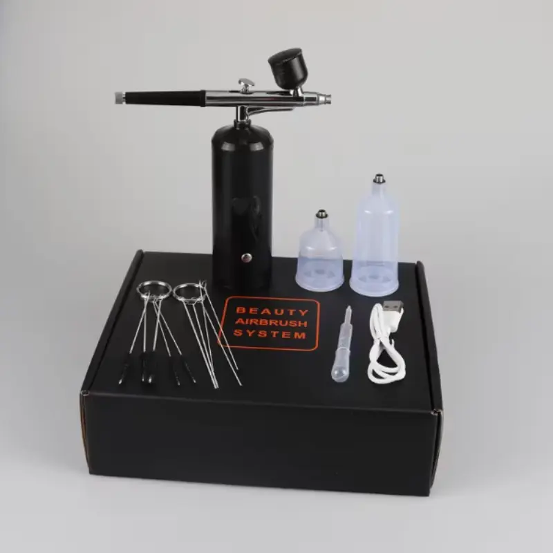 Portable Rechargeable Airbrush Kit, 0.3mm Automatic Handheld Spray Pen, Nail Art Makeup Model Coloring Tattoo Painting Tool