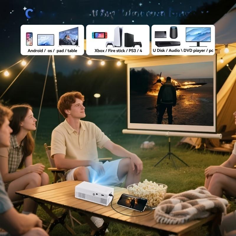 Portable Mini Projector - Native 720P - Compatible with IOS, Android, Windows, Etc. - with Remote Control - Suitable for Smartphones, PS4 And USB Devices