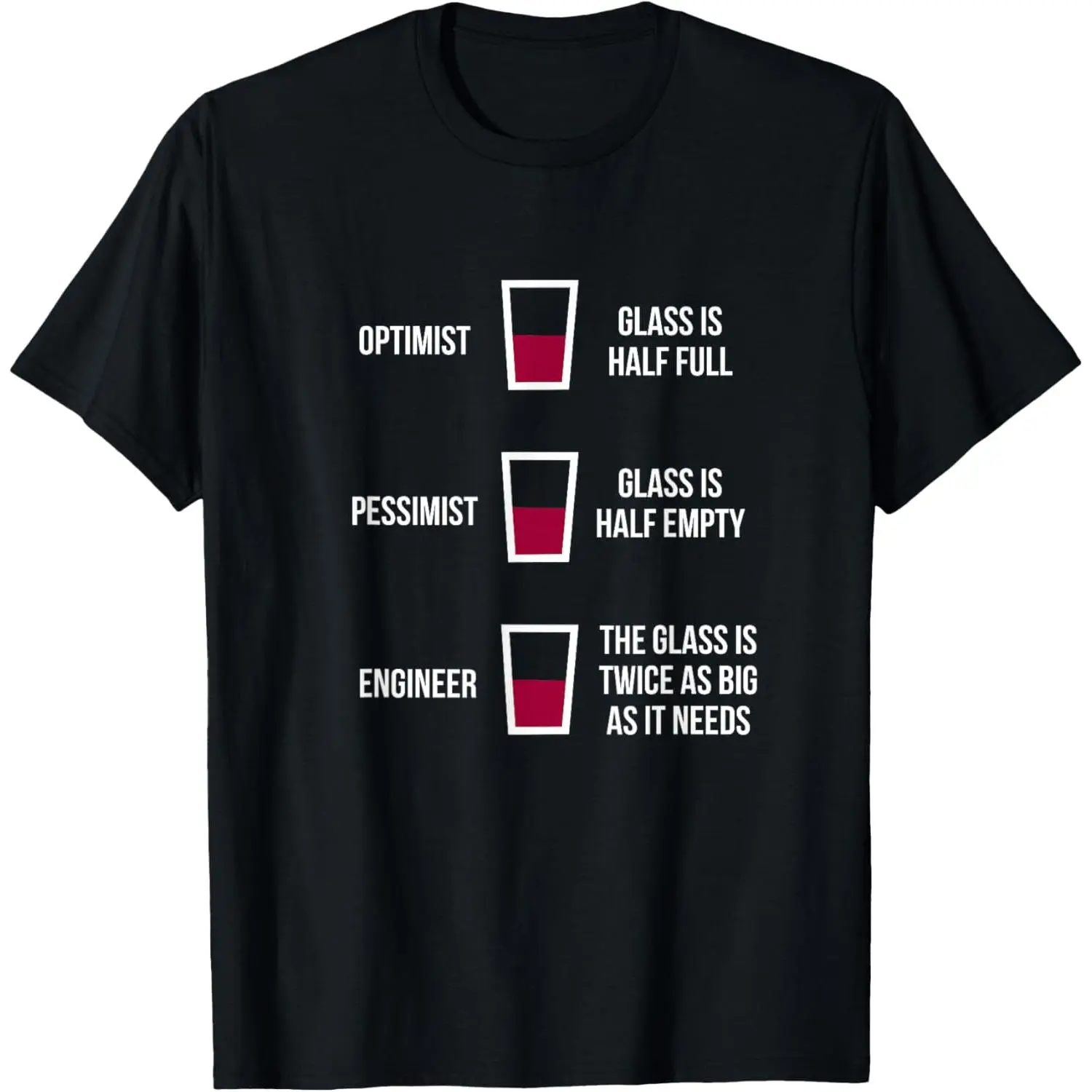Men's Unisex 100% Cotton Short Sleeve "Engineer Optimism" Funny Engineering Graphic T-Shirt, Classic Streetwear, Breathable STEM Humor Tee, Matching Engineer Gift, Soft Casual Wear, Shortsleeve