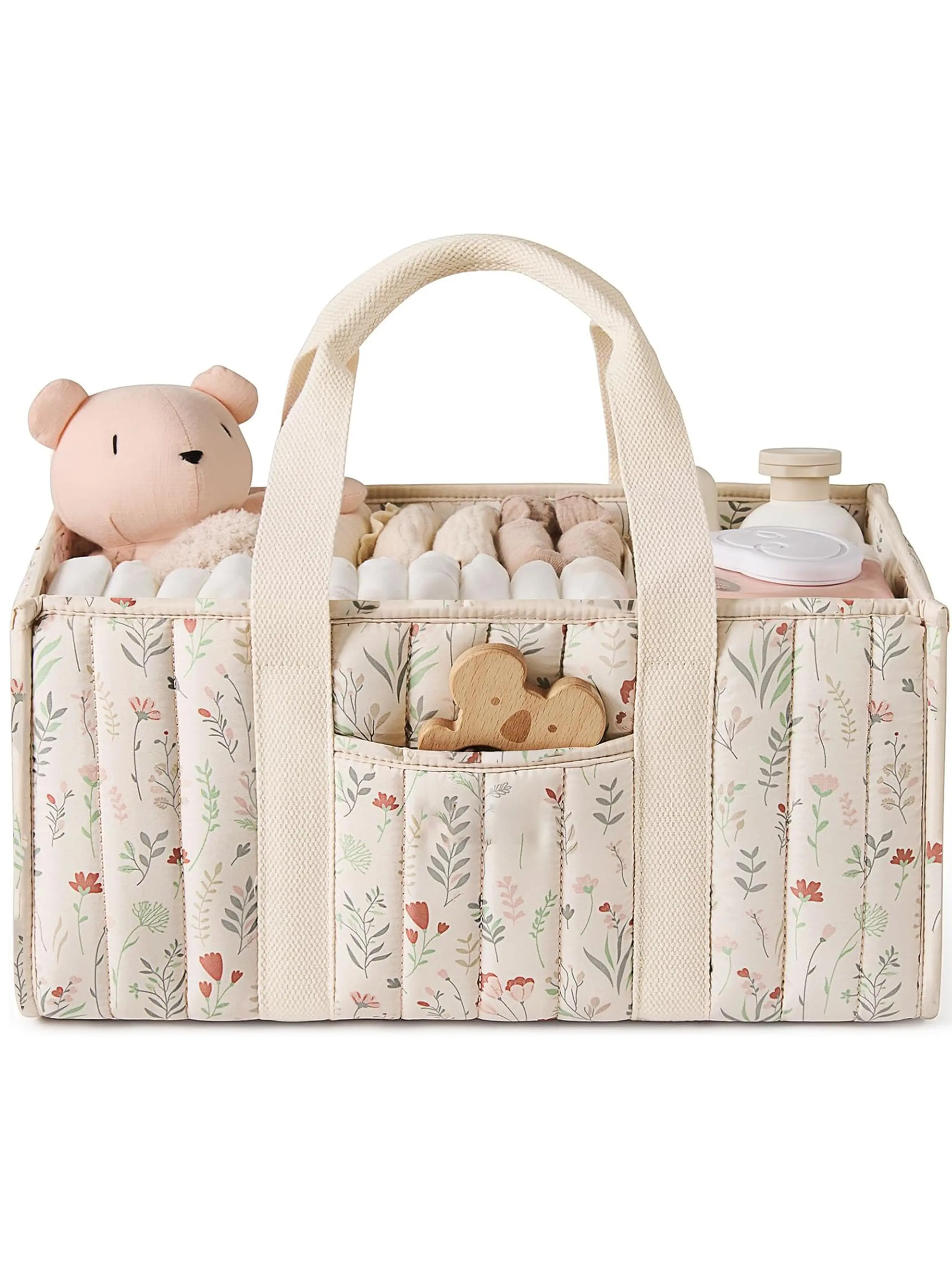 Baby Diaper Caddy - Large Organizer Tote Bag Diaper Bags for Newborn essentials Boy or Girl - Baby Shower Basket - Nursery Must Haves - Registry Favorites - Newborn Caddie Car Travel