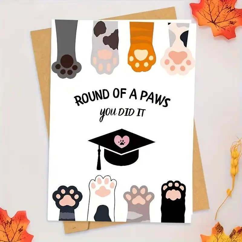 1 SET of Cute Graduation Cards | Cute Cat Cards | Achievement Cards | College Graduation | High School Graduation | Encouragement Cards | Happy Graduation Cards. Great Christmas Gifts