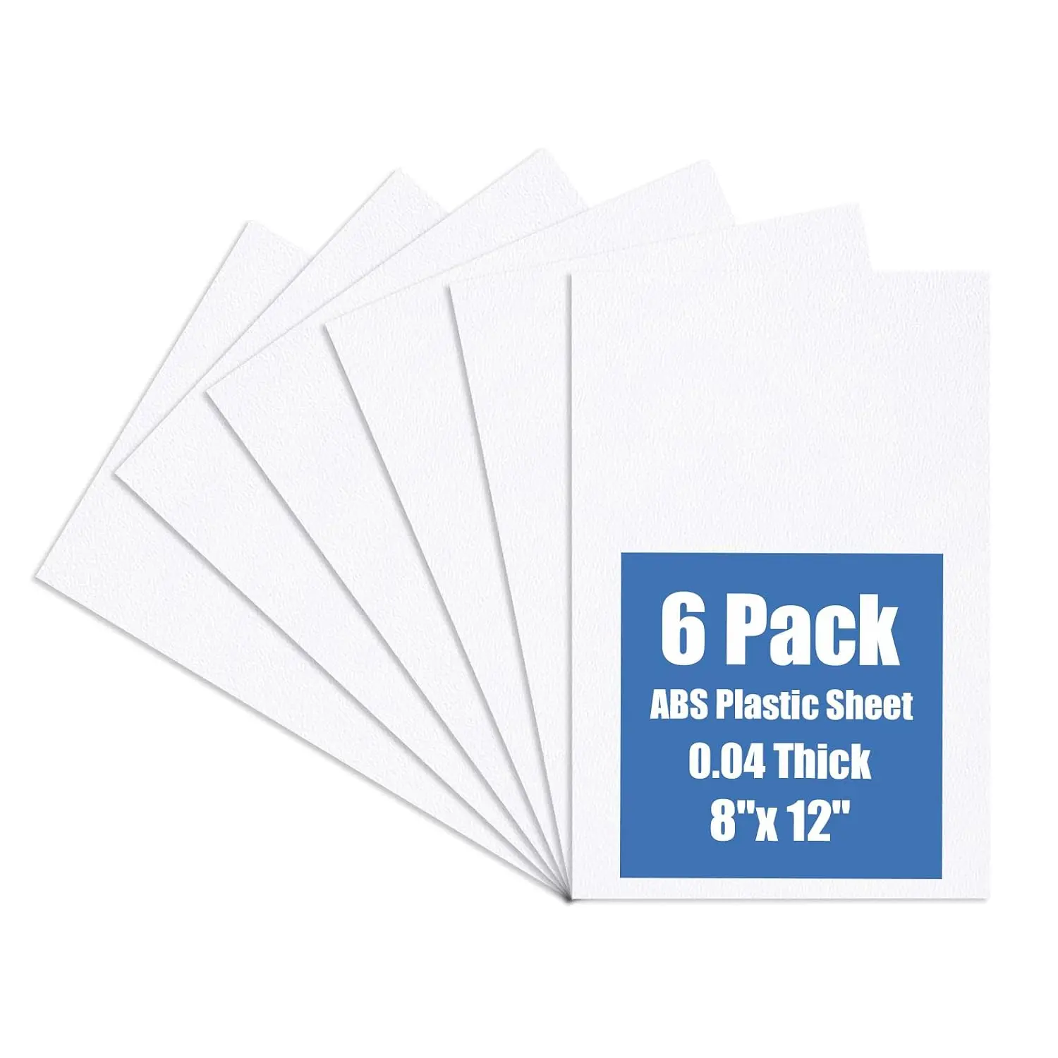 Plastic Sheet 8" x 12" x 0.04", White PVC Board Flexible Moldable  Strength and High Tensile 1/25" Thick (1mm) for Crafts Materials  Decor and Handicrafts, Abs Plastic Sheets 6 Pack