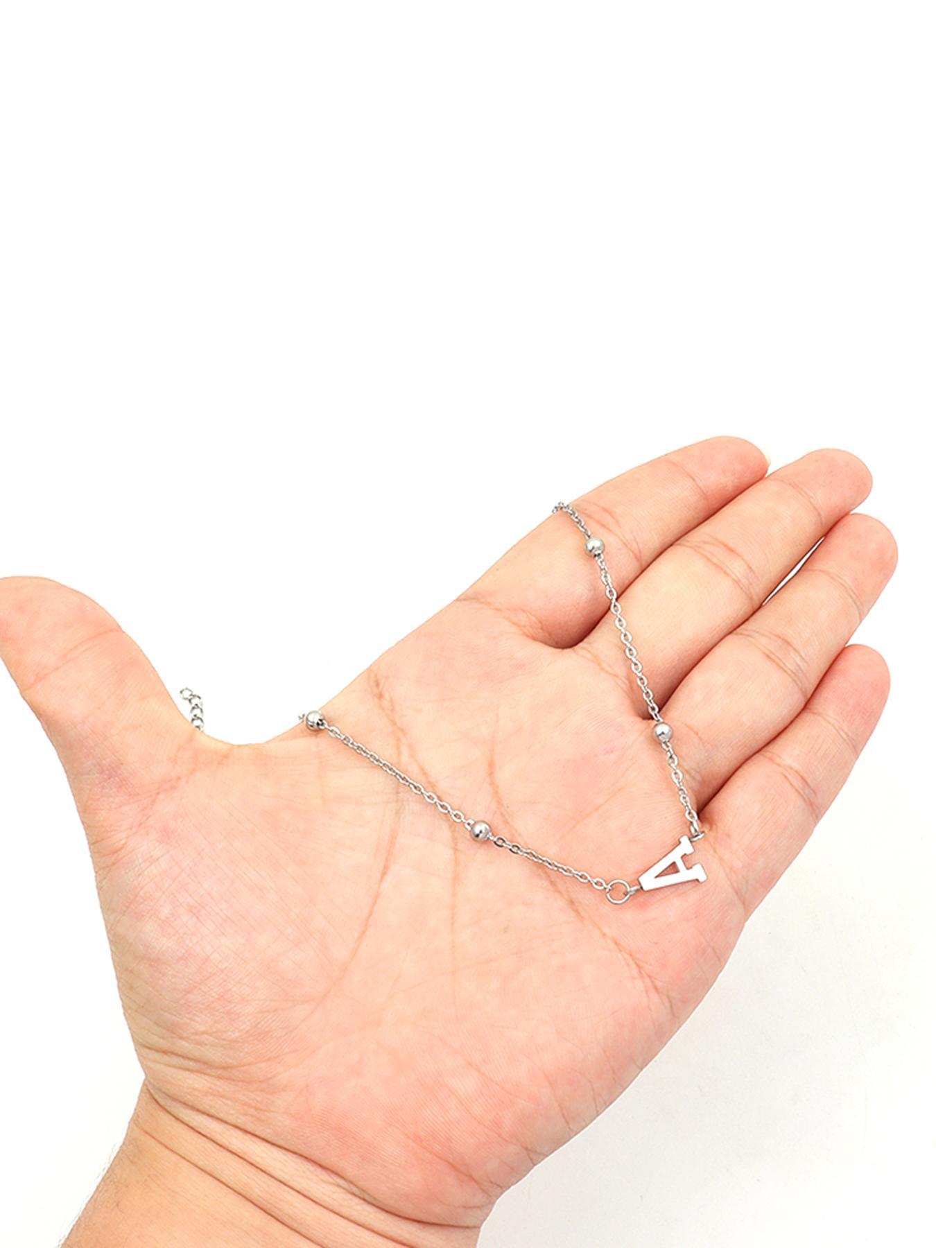 Fashion Letter Detail Charms Necklace, Minimalist Chain Necklace, Daily Wear Necklace, Personalized Initial Necklace for Women, Stainless Steel Necklaces, Gifts for Her, Stainless Steel Initial Jewellery for Women, Jewelry Accessories
