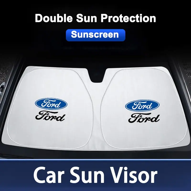 Car Windshield Sun Shade Cover Visor, UV Protection Shield for Ford Logo, Car Sunshade, Auto Accessories, Protects Dashboard From Heat and Glare