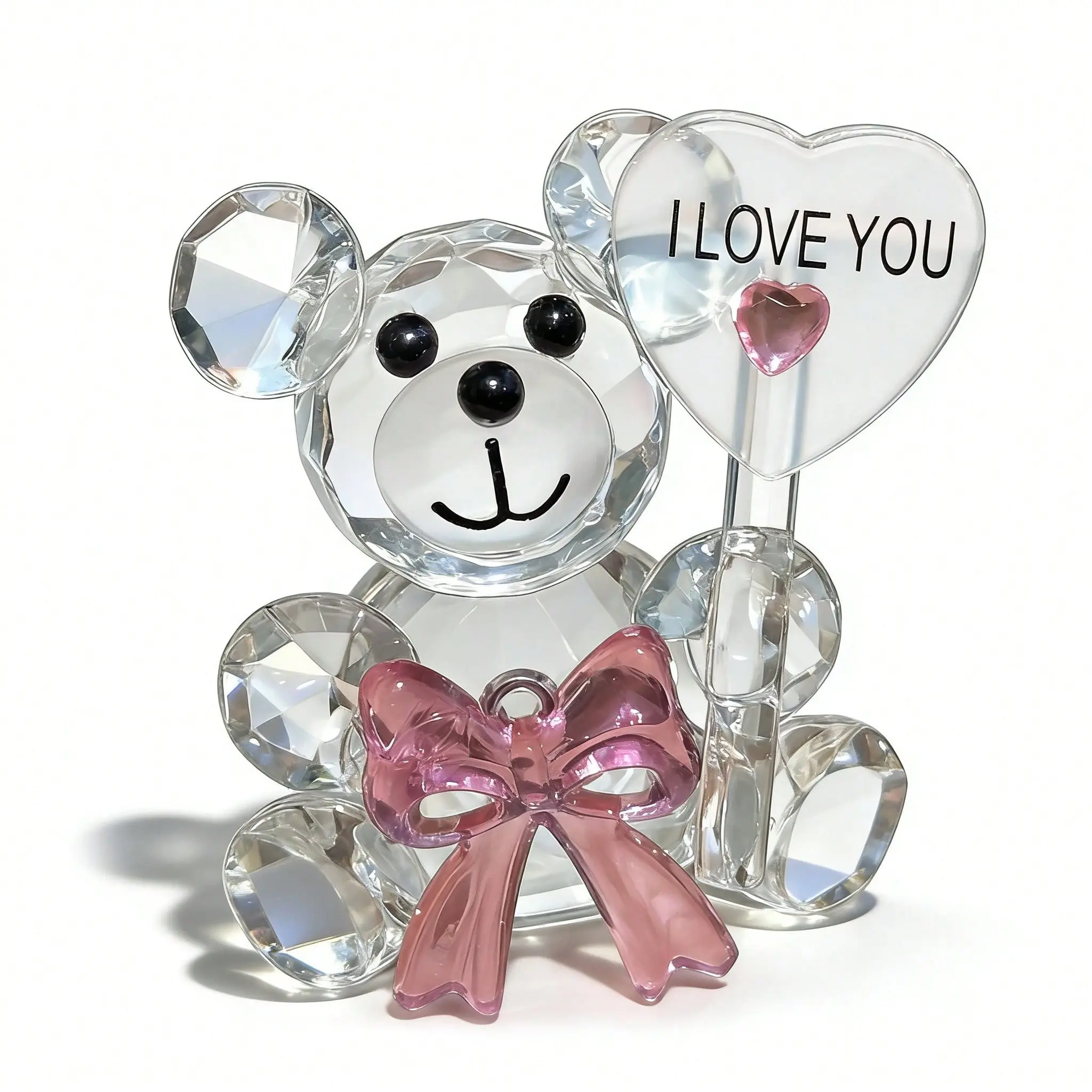 Perfect Crystal Bear Sculpture, Romantic Glass Home Decor, Ideal for Christmas, Halloween, Valentine's Day, Mother's Day, Indoor/outdoor Display