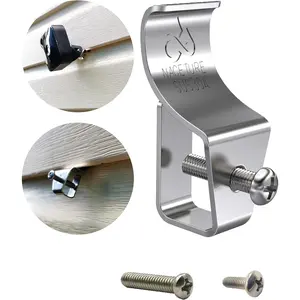 Vinyl Siding Hooks (12 Pack) Heavy Duty No-Hole Needed Screws Stainless Steel Hanger for Mounting Home Security Camera Porch Decor