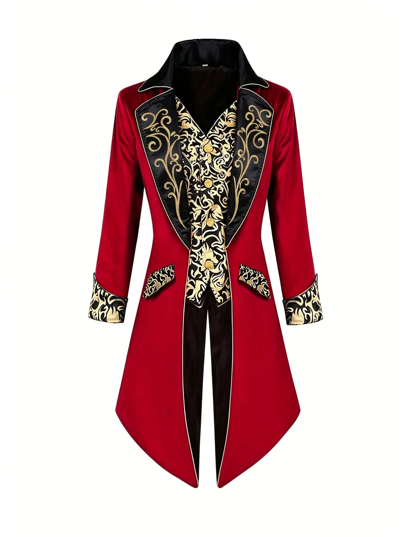 2026 New Medieval Gown Performance Dress, Long Embroidered Tailcoat, Elegant Costume for Theater Shows, Unique Historical Attire, Cosplay Costume