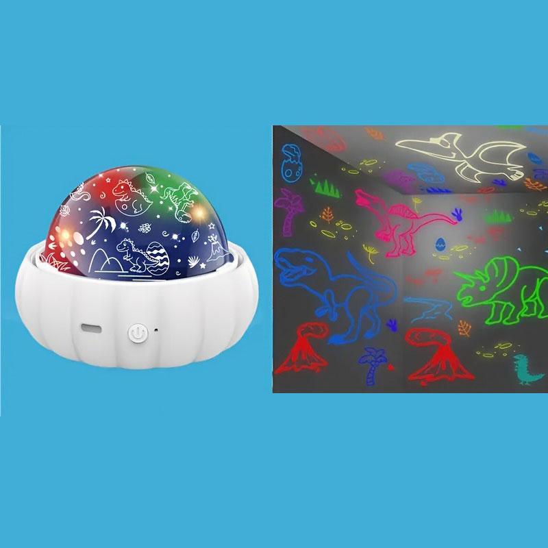 360 °   Rotating Night Light Planetarium Star Projector, 1 Count USB Powered Starry Sky Dinosaur Projector Light, Bedroom Ceiling Wall Decor, Best Gift for Boys Girls, Ceiling Projection Lamp, LED Projector Light