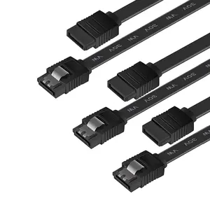 SATA Cable III, 3 Pack 6Gbps Straight HDD SDD Data Cable with Locking Latch 18 Inch Compatible for SATA HDD, SSD, CD Driver, CD Writer - Black