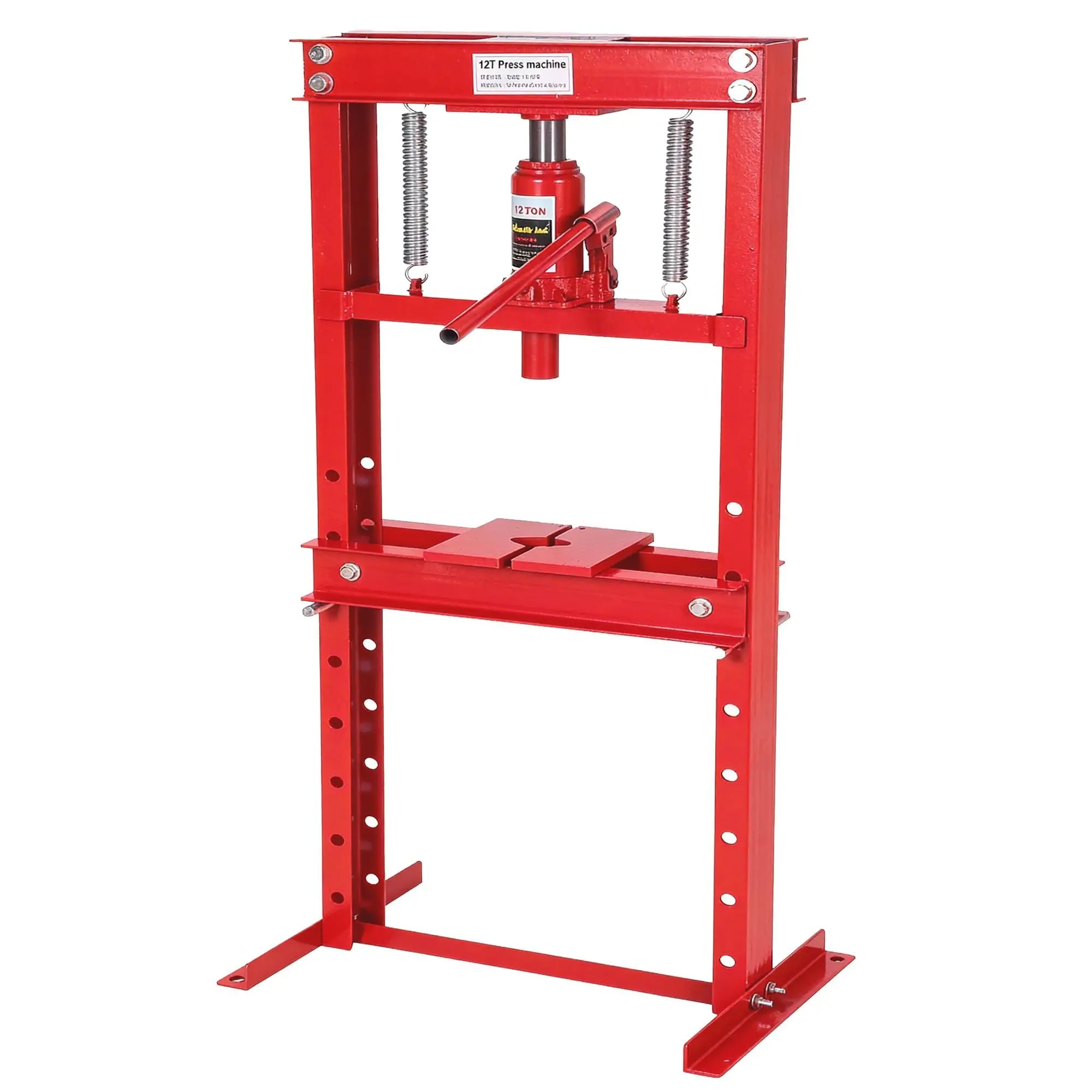 12 Ton Hydraulic Shop Press, H-Frame Benchtop Press for Garage. Auto Repair, Bearing Removal, Metal Bending. Adjustable Height, Safety Relief Valve. Heavy Duty Steel, Compact Design. For Mechanics & DIY