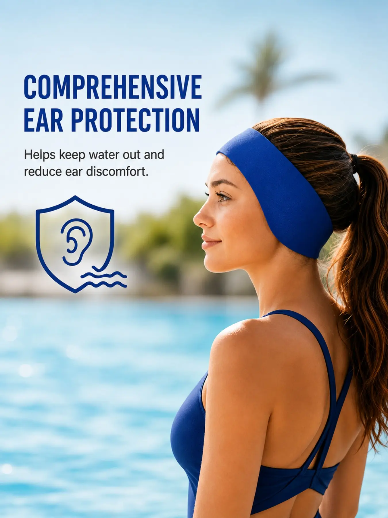 No more swimmer's ear! 🩺 This Waterproof swim headband for Water Activities keeps ears 100% dry" "TikTok Viral Swim Hack! Kids, Children & Adults love this ear protection" "My kid used to hate swimming… this headband changed everything 😍