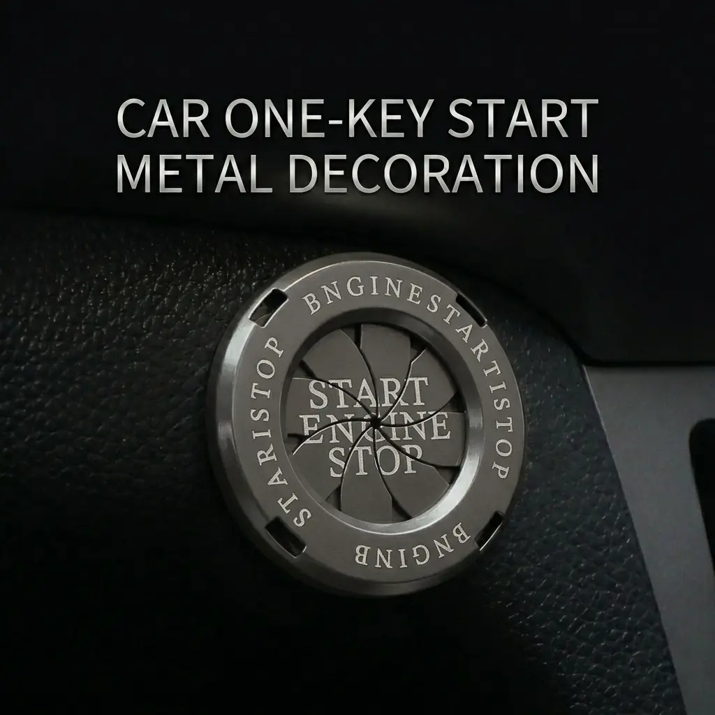 Car Metal Start Button, Rotary Start Decorative Cover, Car Decorative Accessories, Interior Trim, Universal One-Key Start Decorative Ring / Motorcycle Key Hole Protective Cover / Guard, Ritual & Modification Gift