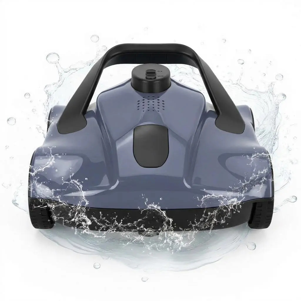 Electric Pool Cleaning Robot with Handheld Remote Control, Auto Robotic Pool Vacuum Built-in Powerful Debris Filtration and Removal Mechanism