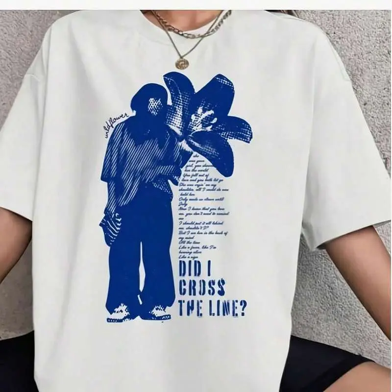High-Quality Vintage Women's Tops 1 Pcs Vintage Graphic T-Shirt Of Eilish Wildflower Music From The 90s, Y2K Bold Casual Urban Clothing For Women