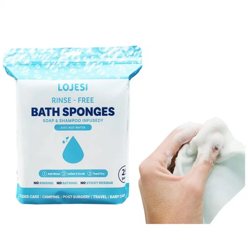 Disposable No-Rinse Bath Wipes 25 Pack, All-Purpose Shower Wipes, Quick Clean Ideal Choice, No Sticky Residue, Perfect for Travel and Camping