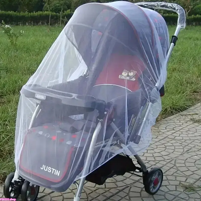 1/2 PCS Baby Stroller Mosquito Net, Breathable Silk Insect Proof Stroller Cover, Summer Outdoor Safety Shield Infant Stroller Accessory