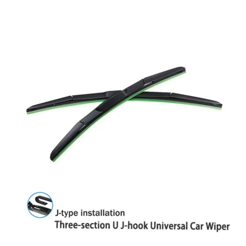 Universal Three-Section U-Type J Hook Wiper Blade, Soft Rubber Silent Car Front Windshield Wiper, Durable Clear Vision, Daily Use Auto Accessories