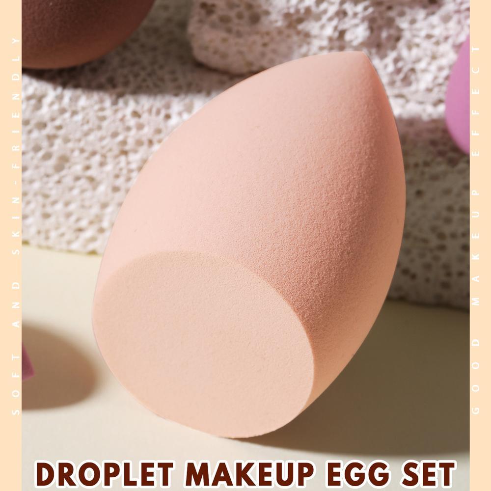 Makeup Sponge with Storage Bottle, 1 Set 2 Sizes Beauty Blenders for Liquid Foundation, Loose Powder, Concealer, Facial Detailing