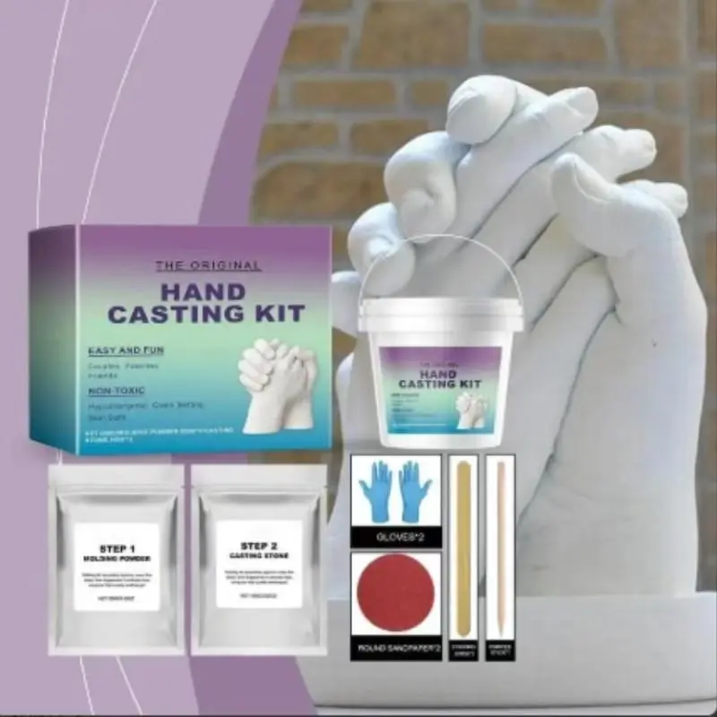 Handprint Powder DIY Kit, 3D Model Hand Print Powder Set, Memorial Gift, Creative Craft Supplies, Perfect for Personalized Keepsakes