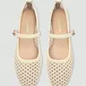 Adamumu Women's Mesh Breathable Ballet Mary Jane Flat Shoes, Ballerina Flats, Summer Flats, Fashionable Flats, Elegant Square Toe Design, Comfortable Rubber Sole, All-Season Fashion Footwear