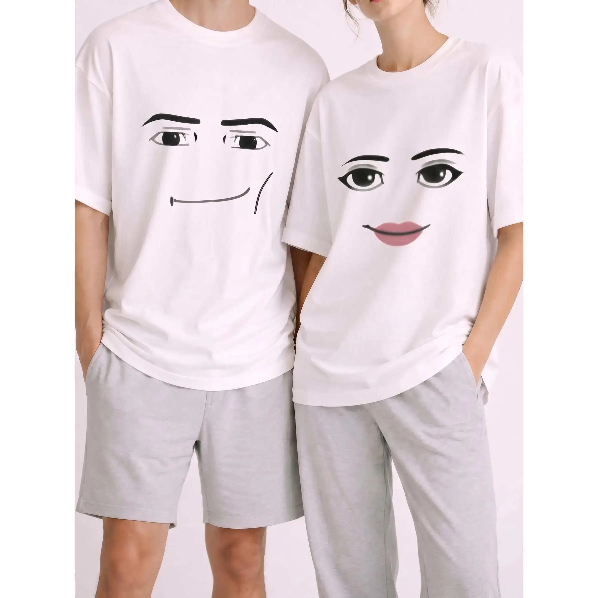 Funny Couple Matching Shirts Cute Unisex Graphic T-Shirt Matching Tees for Couples Boyfriend Girlfriend Gift Casual Summer Cotton Tee PO