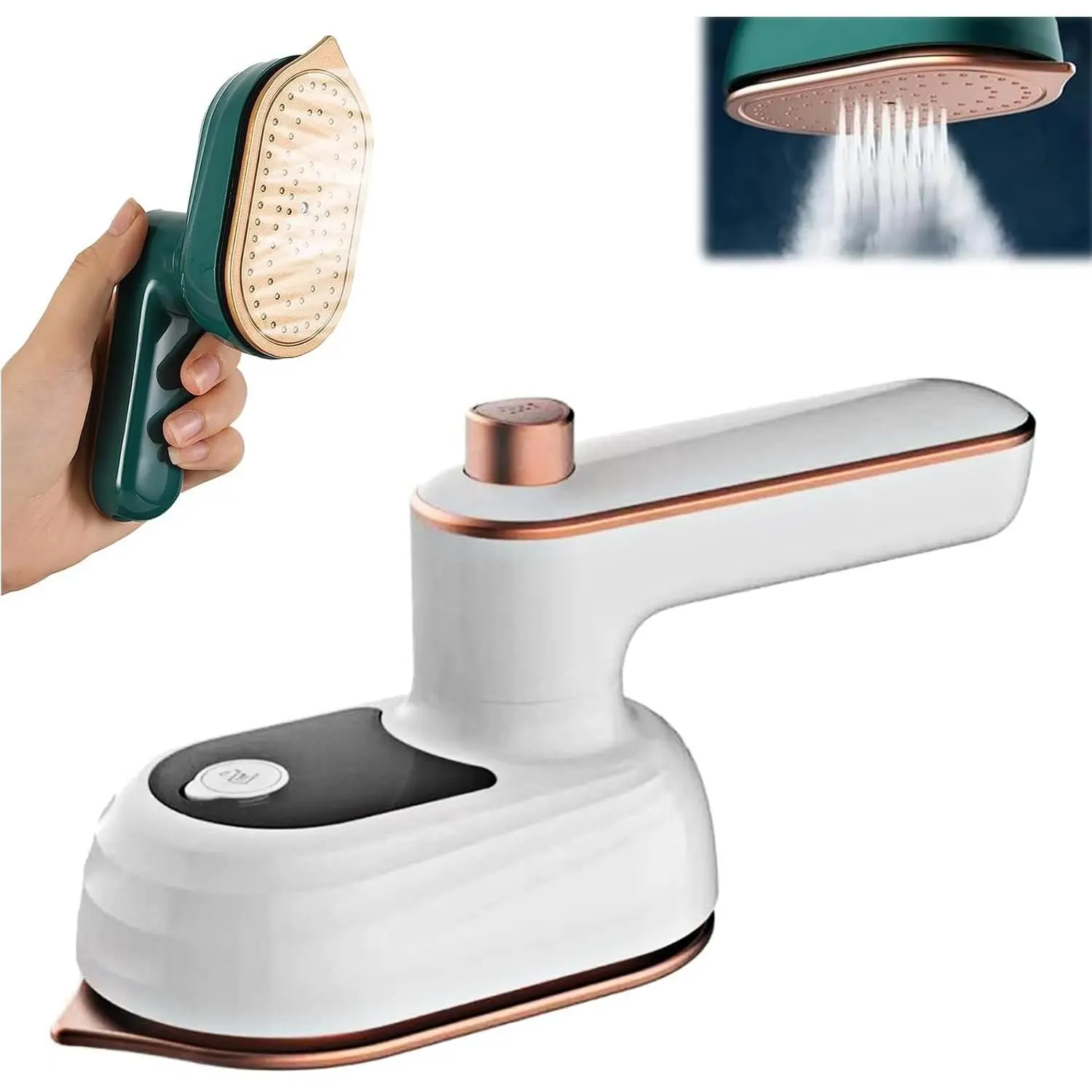Mini Iron for Clothes, Portable Handheld Iron - Handy Heat Press Small Iron - 360° Ironing Machine for Dry And Wet Ironing Support Dry And Wet Ironing for Home and Travel