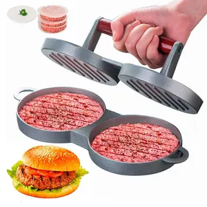 Hamburger Patty Press Mold, Round Meat Patty Maker, Baby Rice Molder, Includes Meat Patty Paper, Ideal for BBQ and Homemade Hamburgers
