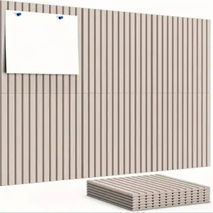 6pcs Camel Color Striped Felt Bulletin Board, Home Office Wall Display Plan Board, Square Pinboard for Office, Family, School, Office School Supplies
