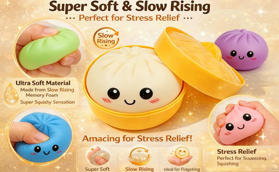 ZANOK Dumpling Squishy Mystery Box, Glitter Dumpling Squishy - Random Dumpling Squishy Mystery Box, Dumplings Squishy Toy, More Surprises (Random-1PC)