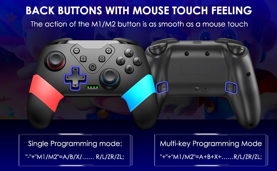 Switch Controller, Wireless Switch Controller for Switch/Switch Lite/Switch OLED, Extra Switch Controller with Paddles, Programmable Switch Control Remote Gamepad with Back Buttons,Wake-up,Turbo Switch Controller, Wireless Switch Controller for Switch/Switch Lite/Switch OLED, Extra Switch Controller with Paddles, Programmable Switch Control Remote Gamepad with Back Buttons,Wake-up,Turbo