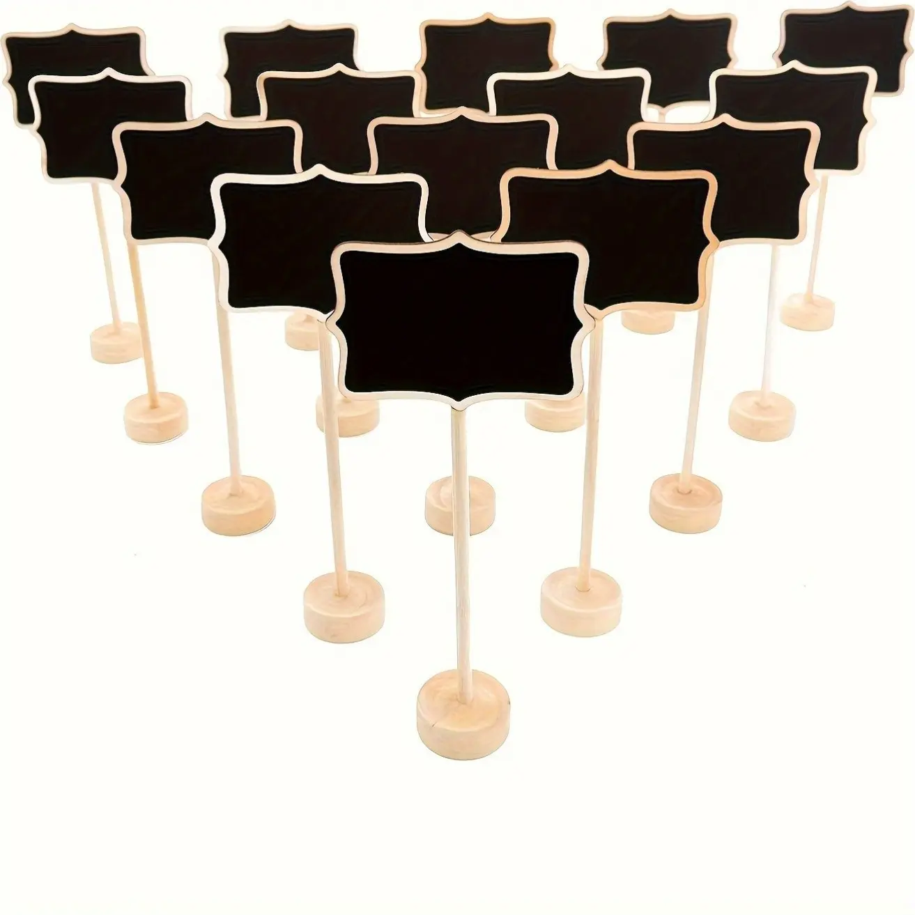 10pcs Wooden Mini Chalkboard Signs with Stand, Price Display Tags for Buffet Food Markers, Wedding Party Event Decorations