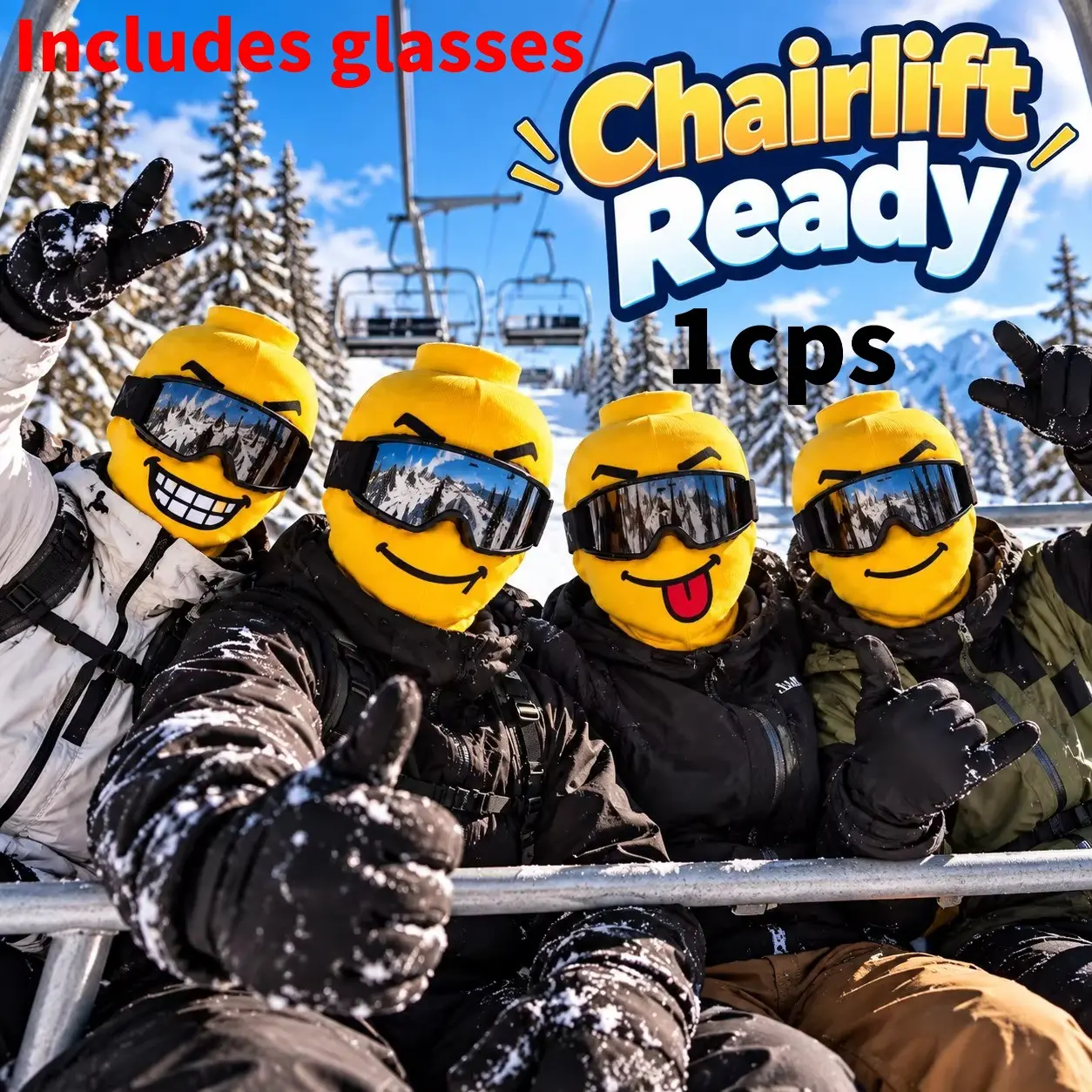 3D Fun Print Balaclava Full Face Mask, Windproof Breathable Ski Headwear, Outdoor Bike Ski Funny Mask Toy Gift, Weird and Cool, Skiing
