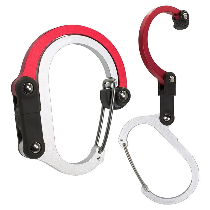 Carabiner Clip 2 Sizes 360 Rotating Hook Strong Buckle Outdoor Gear Clip For Backpack Hiking Travel Camping Portable Easy To Use Daily Carry