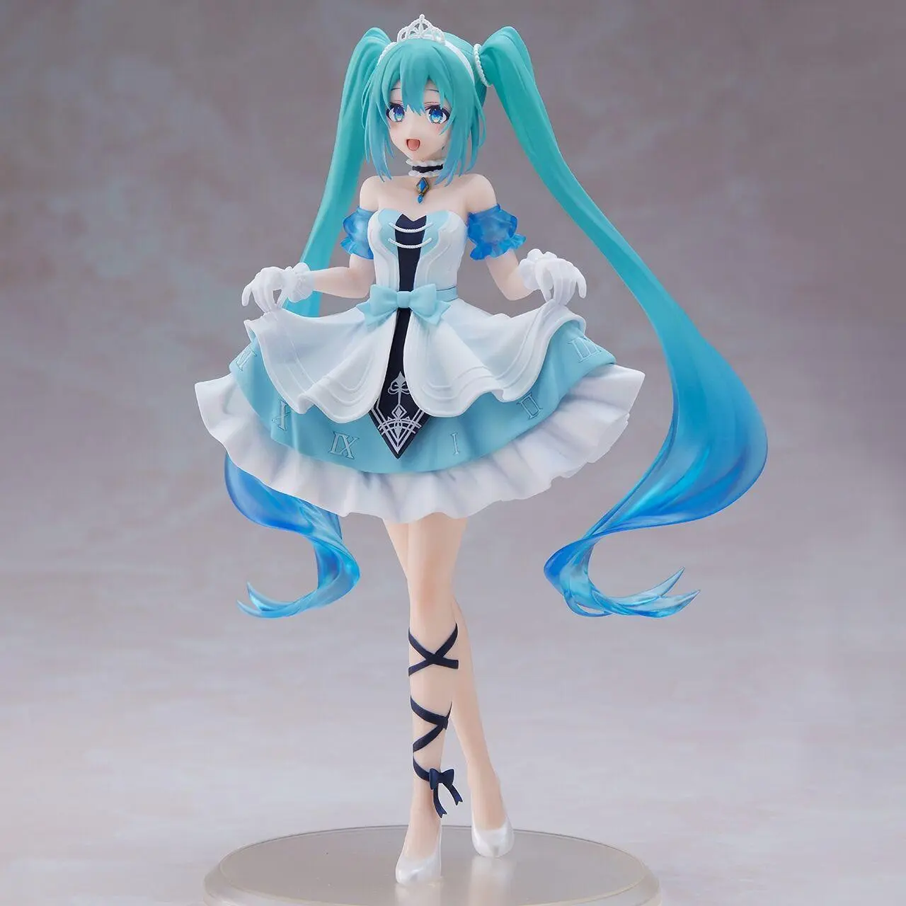 Hatsune Miku Alice Clock Princess Figure 20cm, PVC Figures, Figurines Collectibles, Figurines For Collectors, Gradient Twin Ponytail, Skirted Standing Pose, Cherry Blossom Base, Anime Desk Decor Gift