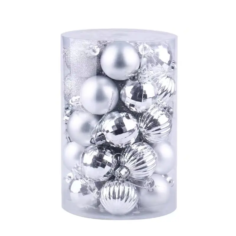Garvee Christmas Ball Ornament Set, 34 Pcs Shatterproof Xmas Tree Hanging Ball Ornaments Decorations Perfect for Holiday Wedding Christmas Decor, Silver