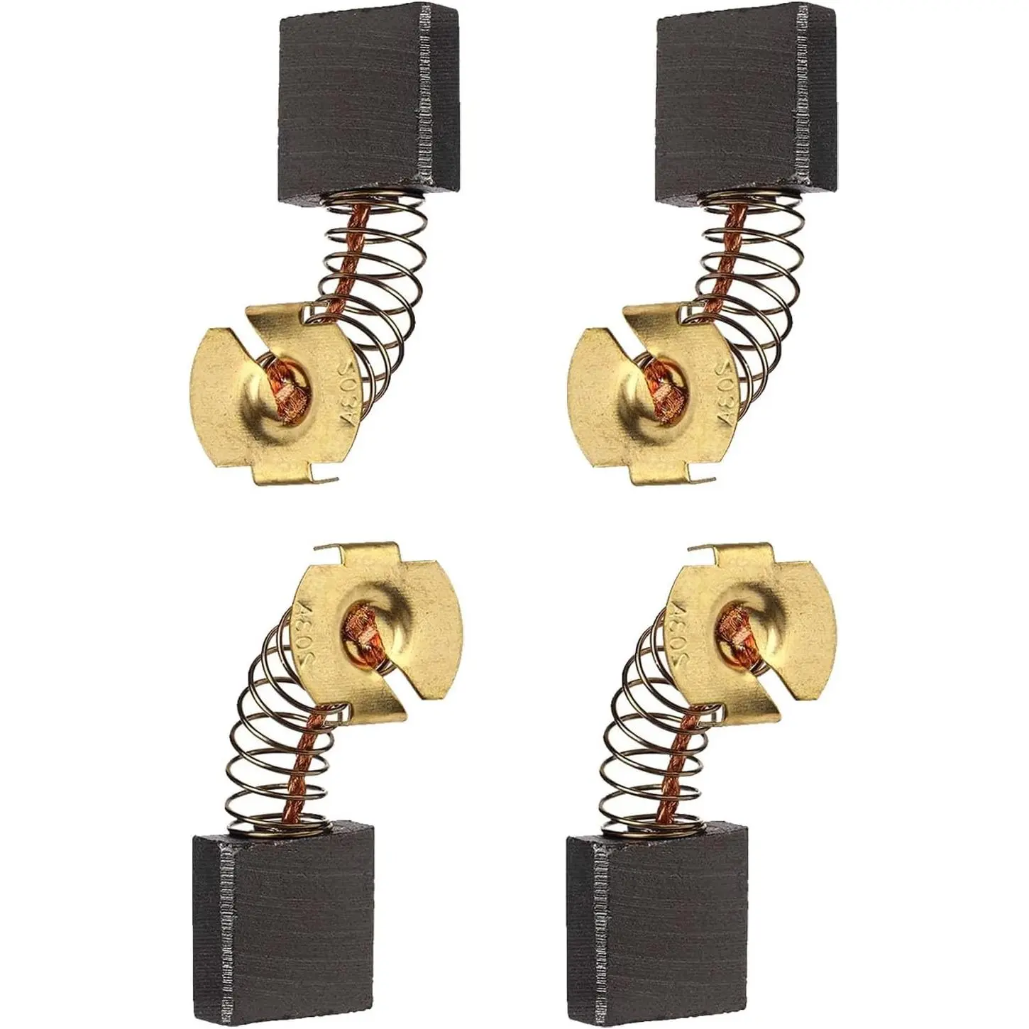 Durable CB203 Carbon Brushes Spring Set (4 Pcs Pack) - Compatible Power Tool Parts for Makita CB-204, CB202, CB200, 191953-5, 191957-7 Angle Grinders