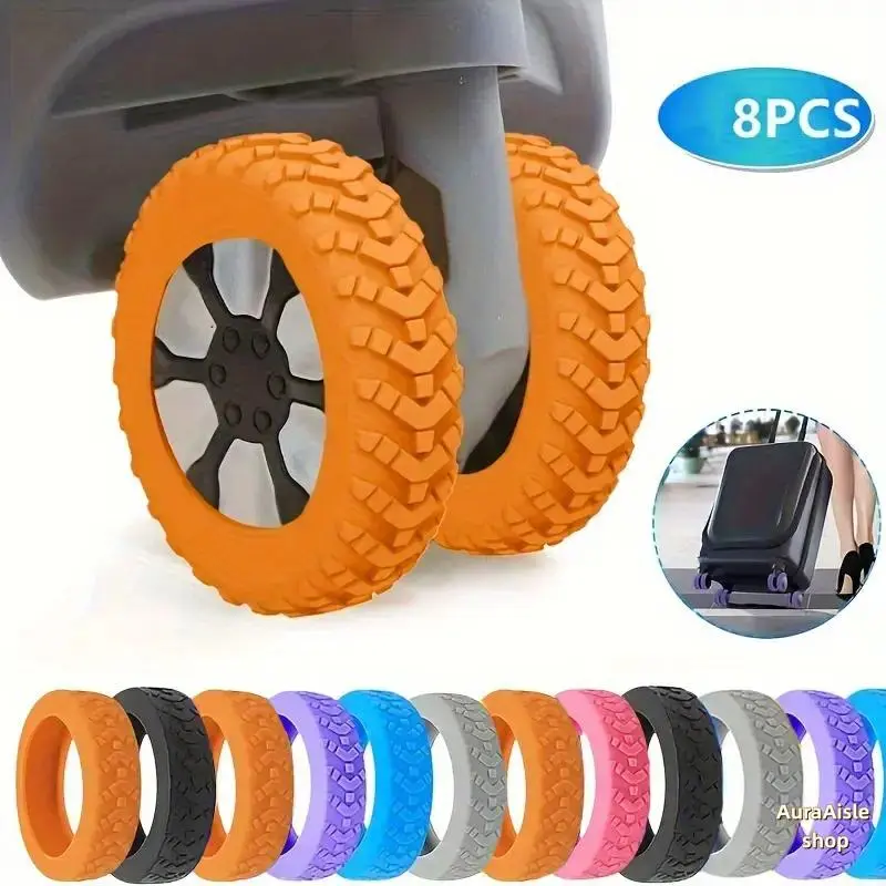 Silicone Luggage Wheel Protector Covers, Wear Resistant Shock Absorbing Wheel Guards With Noise Reduction Function, Practical Travel Accessory To Prevent Scratches And Abrasion, Fits Rolling Suitcases For Business Trips, Vacations And Daily Travel Use