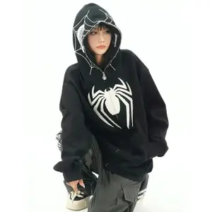 Spider Hoodie Full Zip Up Jacket Women Men Cute Hoodie Graphic Hoodies Hip Hop Sweatshirt