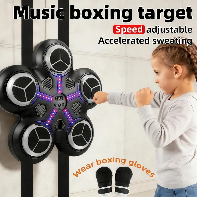 Smart Punching Bag Machine, Hanging Countable Reaction Fast Sandbag, Interactive Boxing Trainer, Kids & Adults Universal, Home Gym, Includes Charging Cable & Gloves