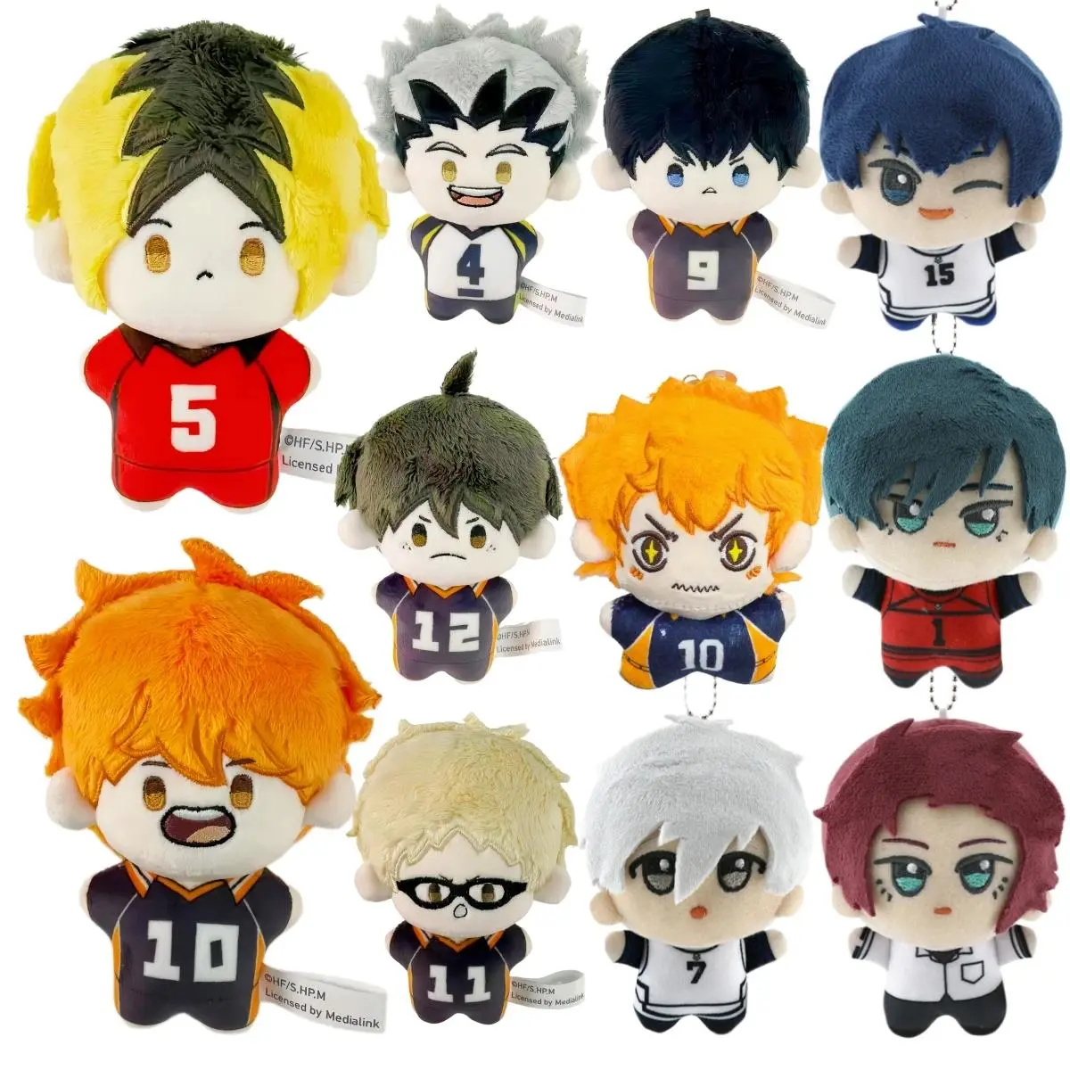 10CM Casual Haikyuu Plush Pendant Toys - Hinata Shoyo, Tobio Kageyama, Tadashi Yamaguchi Dolls, Coin Purse, Blue Prison Keychain Gift for Anime Fans
