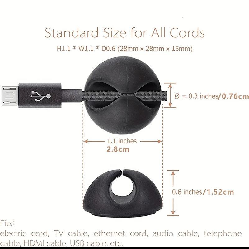 Mini Cable Winder Organizer, USB Charging Cable Clips, Desk Tidy Organizer, Work Organizer, Wire Cord Holder Protectors for Home Office Car, Cable Management Kit, Office Accessories