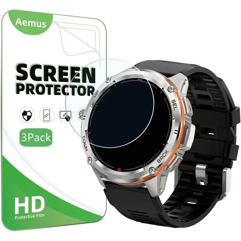 Screen Protector For Tank T4 / T3 Ultra Smart Watch 1.43" (3 Pack) Clear Tempered Glass protective film Compatible for AMAZTIM/KOSPET TANK T3 Ultra 2 GPS Smart Watch